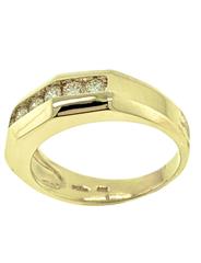 Gent's Diamond Fashion Ring 7 Diamonds .47 Carat T.W. 14K Yellow Gold 6.1g